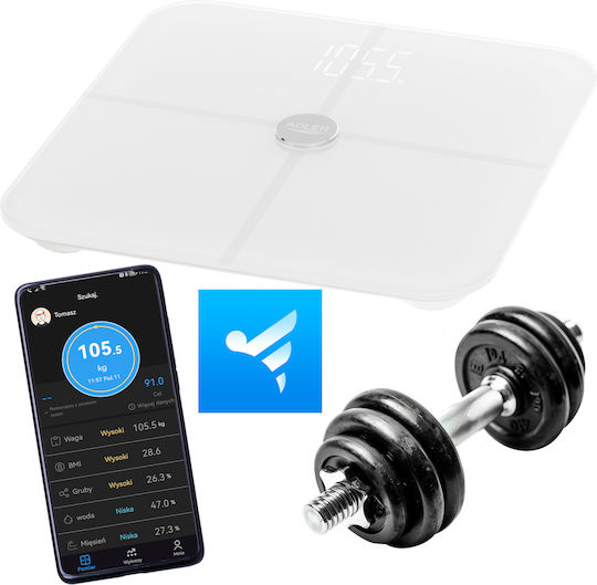 Adler Ψηφιακή Ζυγαριά 180kg Λευκή AD 8187