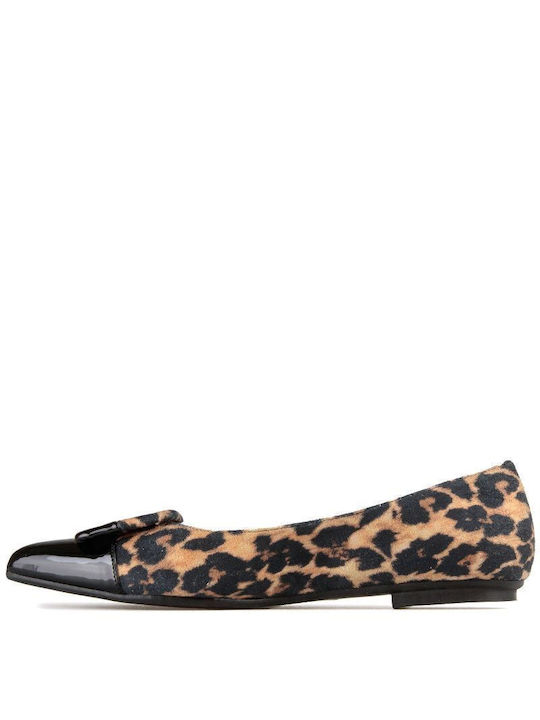 Silia D Suede Pointy Leopard Ballerinas Multicolour