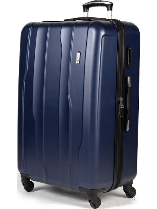 Cardinal Large Hard Dark Blue Travel Suitcase With 4 Wheels Height 70cm