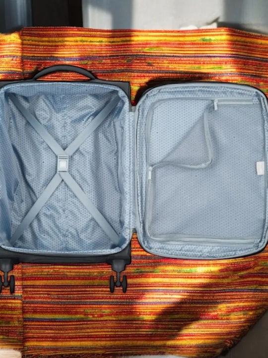 Delsey Caracas Βαλίτσα Ταξιδίου Καμπίνας Υφασμάτινη Μαύρη με 4 Ρόδες Ύψους 55εκ.