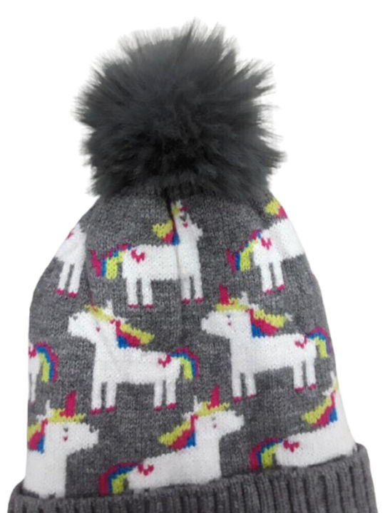 Kinder Mütze Gestrickt Gray