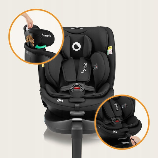 Lionelo Navy Scaun Auto pentru Copii i-Size cu Isofix Black Red