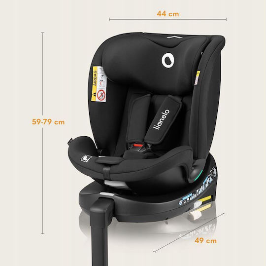 Lionelo Navy Scaun Auto pentru Copii i-Size cu Isofix Black Red