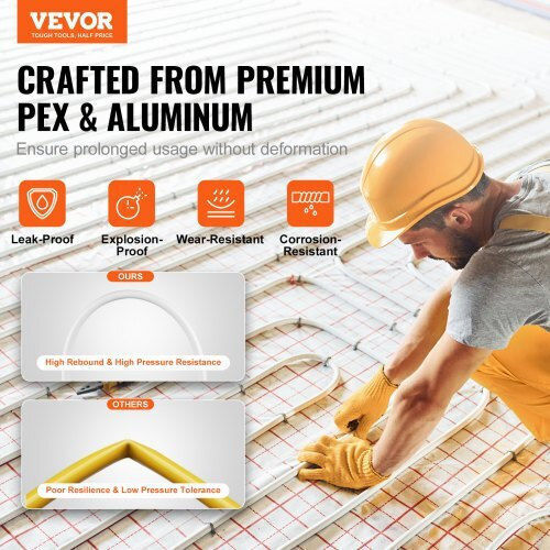Vevor Σωλήνας Pex-al-pex 656ft 5/8'' Ενδοδαπέδια Θέρμανση Lsgbsddlp200cknn8v0