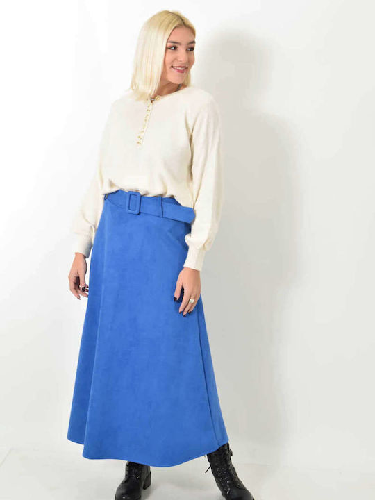 Potre Midi Skirt Navy Blue