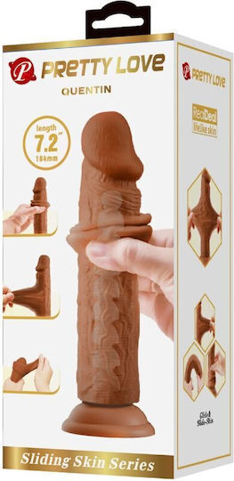 Pretty Love Quentin Brown Ρεαλιστικό Dildo με Βεντούζα Καφέ 18cm