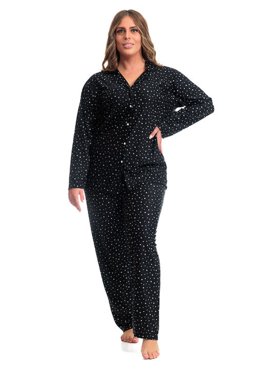 Boyraz Winter Women's Pyjama Set Cotton Black