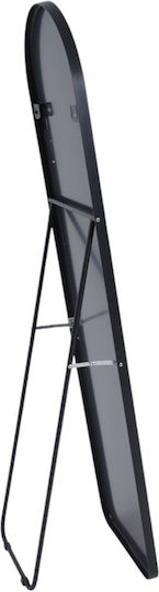 Ankor Oglindă De Podea Arcuită Cu Cadru Din Aluminiu Negru 160x50cm