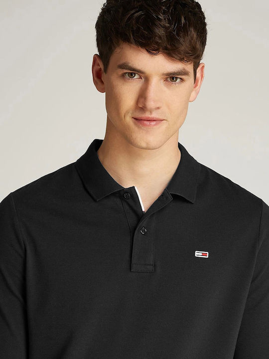 Polo Herrenbluse Kurzarm Schwarz