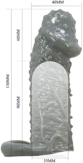 Pretty Love Penis Sleeve Προέκταση Πέους Γκρι 13cm