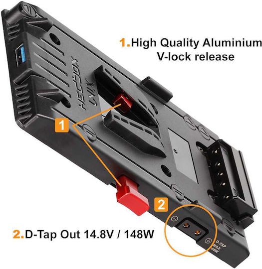 Placă de baterie Hedbox Unix-fw50 V-lock