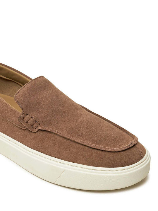 Suede Ανδρικά Μοκασίνια σε Καφέ Χρώμα