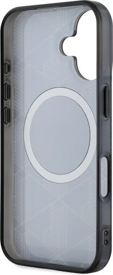 Lacoste Blend Monogram MagSafe Umschlag Rückseite Kunststoff Schwarz (iPhone 16 Plus)