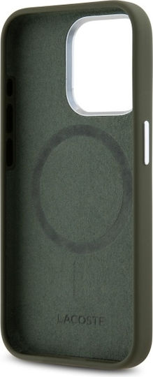 Lacoste Silicone Croco Logo Magsafe Umschlag Rückseite Kunststoff / Silikon Khaki (iPhone 15 Pro Max)