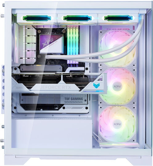 Adata Invader X BTF Геймърско Midi Tower Компютърна Кутия със Страничен Прозорец Бяла