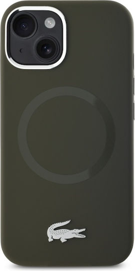 Lacoste Silicone Croco Logo Magsafe Back Cover Πλαστικό / Σιλικόνης Χακί (iPhone 15)