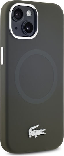 Lacoste Silicone Croco Logo Magsafe Back Cover Πλαστικό / Σιλικόνης Χακί (iPhone 15)
