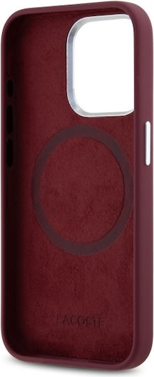 Lacoste Silicone Croco Logo Magsafe Back Cover Plastic / Silicone Burgundy (iPhone 15 Pro)