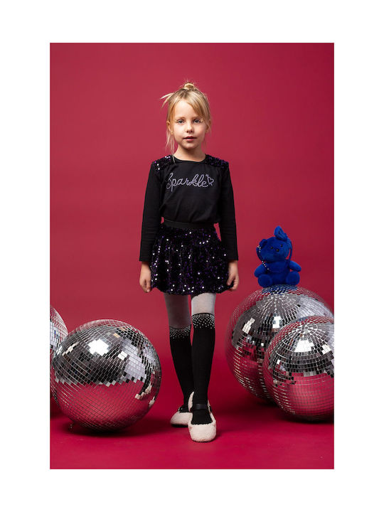 Kids' Super Soft Velour Sequin Skirt Purple