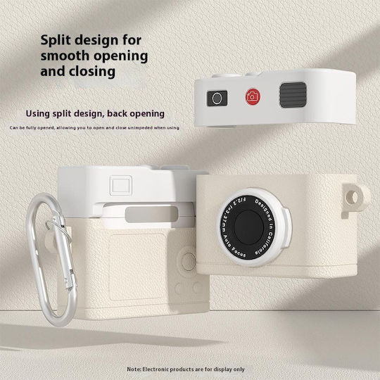 Retro Camera Design Θήκη Airpods 4 Cream Beige Oem