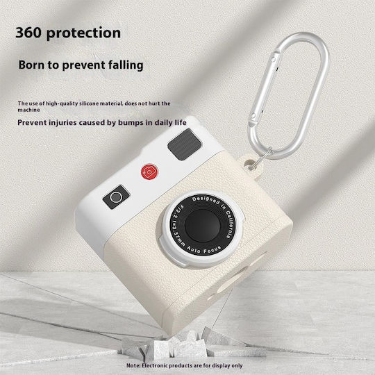 Retro Camera Design Θήκη Airpods 4 Cream Beige Oem