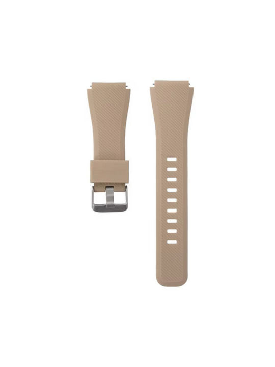 Curea din silicon maro deschis 22mm pentru ceas inteligent Samsung & Huawei