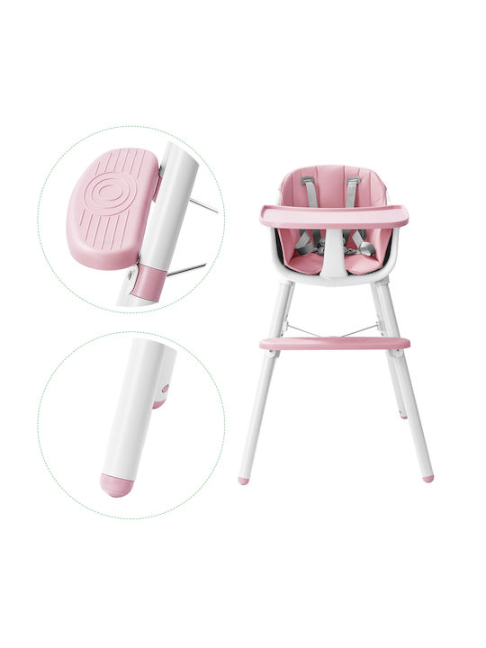 Baby Hochstuhl mit Höhenverstellbar Rosa