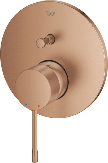 Grohe Essence Μίκτης Μπαταρίας Εντοιχισμού Ντουζιέρας 2 Εξόδων Ασημί