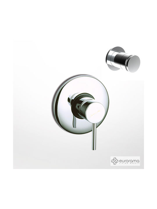 Eurorama Tonda Built-in Faucet Mixer for Shower 3 Exits Silver