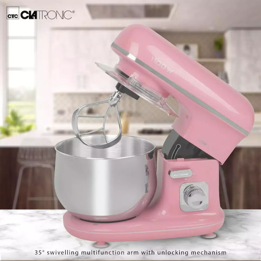 Clatronic KM 3711 263875 Mixează 1100W cu Vas din Oțel Inoxidabil 5lt Roz