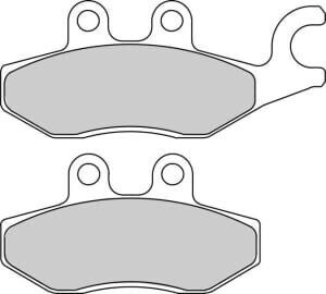 Ferodo Disc Brake Pads Set Piaggio Vespa Motorcycle Rear 97.1mm Height 41.2mm Length 9.0mm Thickness Silver