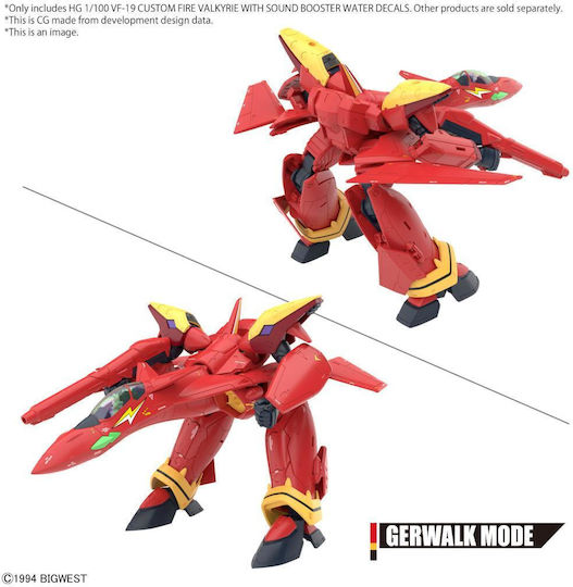 Macross Hg 1/100 Vf-19 Custom Fire Valkyrie Wasserschiebebilder Modellbausatz