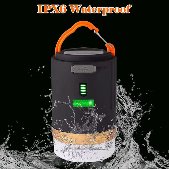Led Rechargeable Camping Lantern Hook Magnet Remote Control Cool White Lighting Ab-yj07 Black