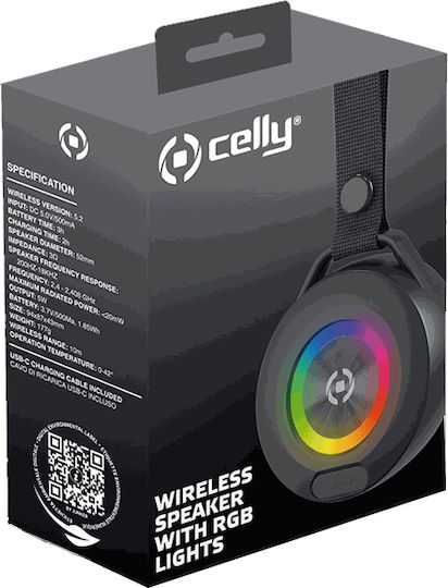 Celly Light Beat Ηχείο Bluetooth 5W με Διάρκεια Μπαταρίας έως 3 ώρες Μαύρο