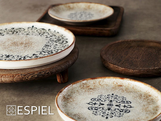 Espiel Mosaico Teller Suppe aus Porzellan Beige mit Durchmesser 23cm