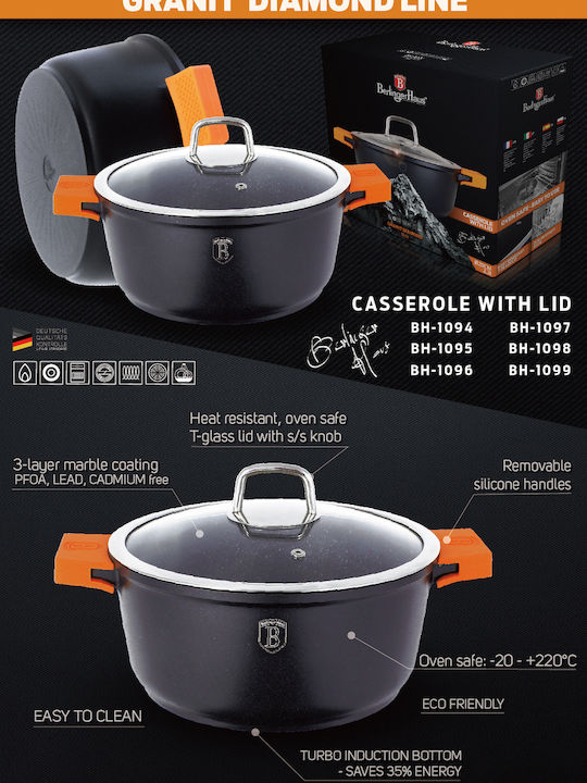 Berlinger Haus Granit Diamond Line Βαθιά Κατσαρόλα από Χυτό Αλουμίνιο 13lt / 36cm