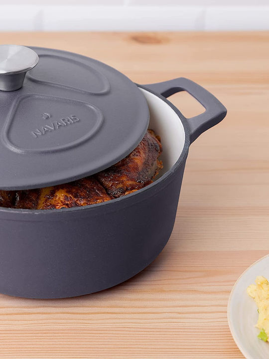 Navaris Deep Pot made of Cast Iron 3.5lt / 24cm
