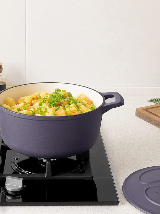Navaris Deep Pot made of Cast Iron 3.5lt / 24cm