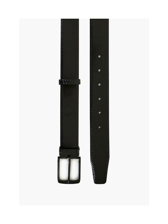 Boss Shoes Men's Leather Belt BLK FLORE