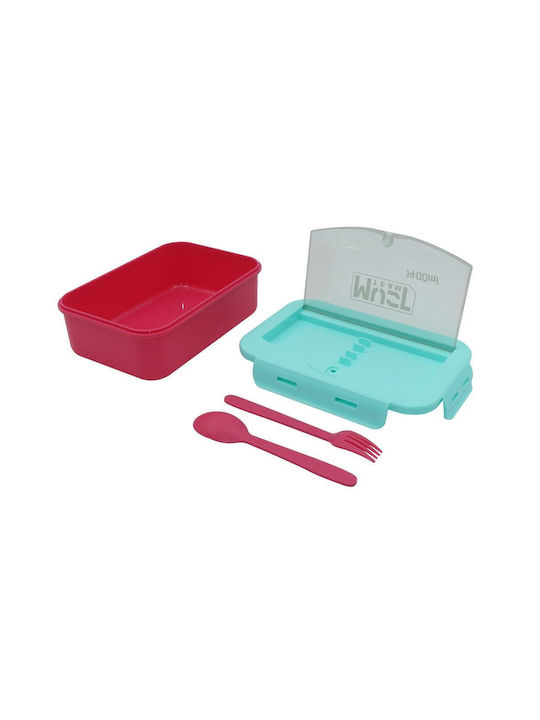 Must Team Microwave Plastic Lunch Box Pink-Blue 1100ml