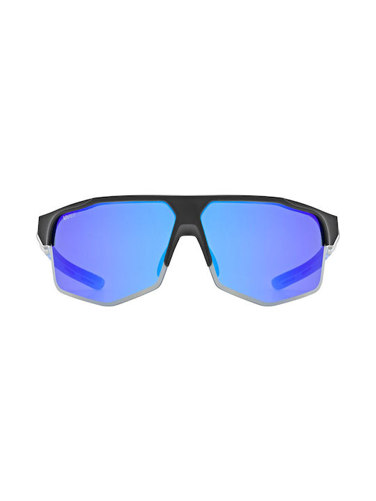 Uvex Sunglasses with Black Plastic Frame and Blue Mirror Lens S5330812416