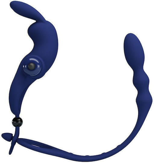 Pretty Love Rabbit Vibrator Δονούμενο Δαχτυλίδι Πέους Σιλικόνης Μπλε BI-239934
