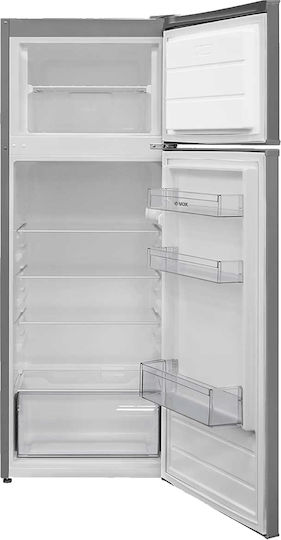 Vox Electronics Ψυγείο Δίπορτο 213lt Υ144xΠ54xΒ57εκ. Inox KG 2500 SE