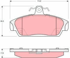 Set Plăcuțe De Frână Față Trw Suplimente Șurub Etrier Mg Tf Mgf Rover 100 Metrou 1.1-1.8 03.90-12.09 114.8x60.0x17.8 Mm