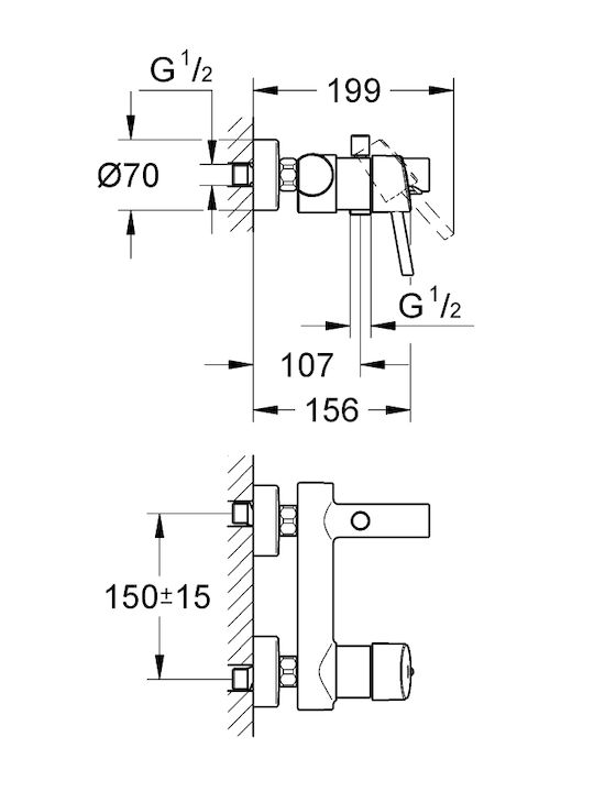 Grohe Concetto Μπαταρία Μπανιέρας Ασημί