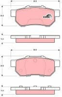 Rear Brake Pad Set Caliper Guide Bolt Supplements 36.8mm 88.8mm 13.4mm Honda Civic Suzuki Swift Trw Automotive