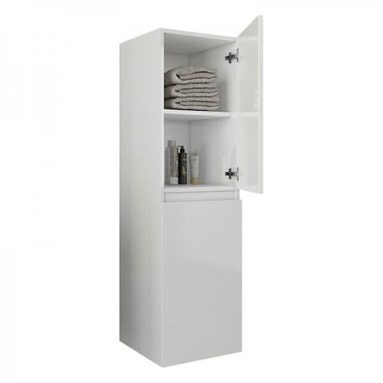 Drop Luxus Wall Hung Cabinet Bathroom Column Cabinet L34xD34xH118cm White