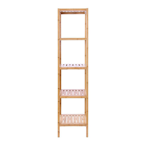 Songmics Στήλη Μπάνιου Δαπέδου Μ33xΒ33xΥ146cm Φυσικό Ξύλο