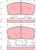 Set Plăcuțe De Frână Partea Din Față Trw Automotive Daihatsu Aplauze I Ii Charade Ii Iii 1.0-1.6 10.83-05.00 47.2mm 102.8mm 14.0mm