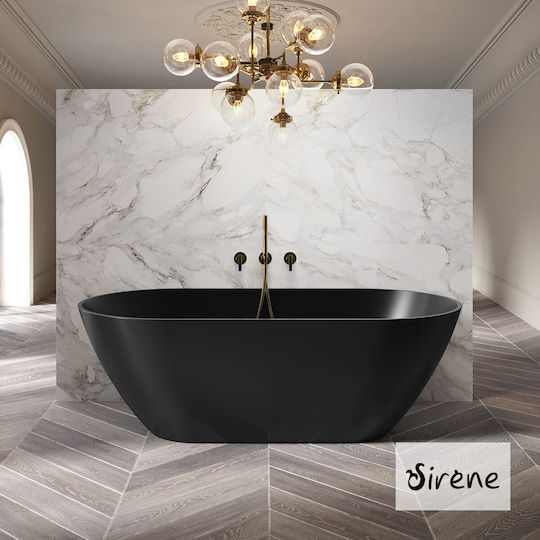 Sirene Cusco Freistehende Badewanne Marmor 165x85cm Schwarz Matt Sirene Cusco Freistehende Badewanne Marmor 165x85cm Schwarz Matt